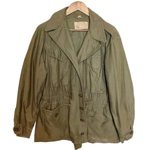 Vintage Mens Original WW2 M-1943 Military Jacket Army Green Coat 38